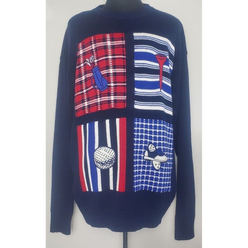 NWT Vintage Men Pivot Rules Golf Sweater Long Sleeve Black - Size 2XL